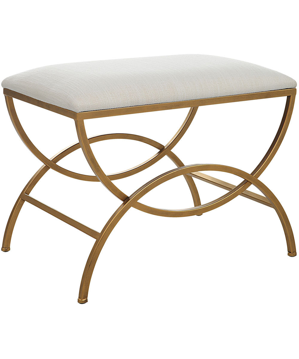 Accent Stool in Antique Brusehd Brass with Cushion