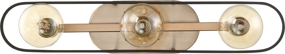 24"W Chassis 3-Light Vanity & Wall Copper Brushed Brass / Matte Black