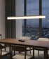 36"W 1-Light Linear Bar Ribbon LED Kitchen Island Light Fixture Brushed Nickel Finish Acrylic Shade