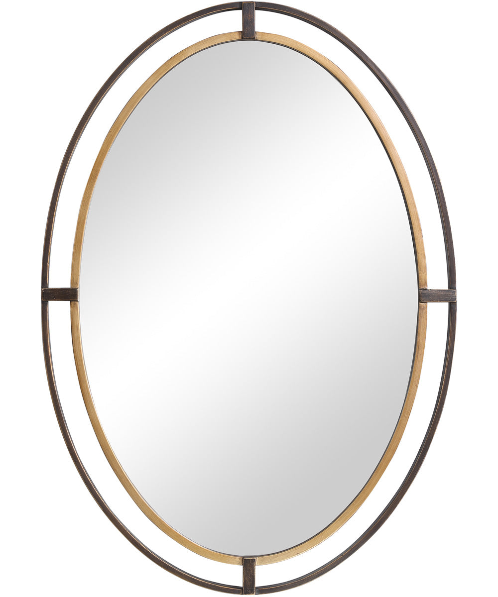 24x35" Wall Mirror Distressed Rustic Bronze