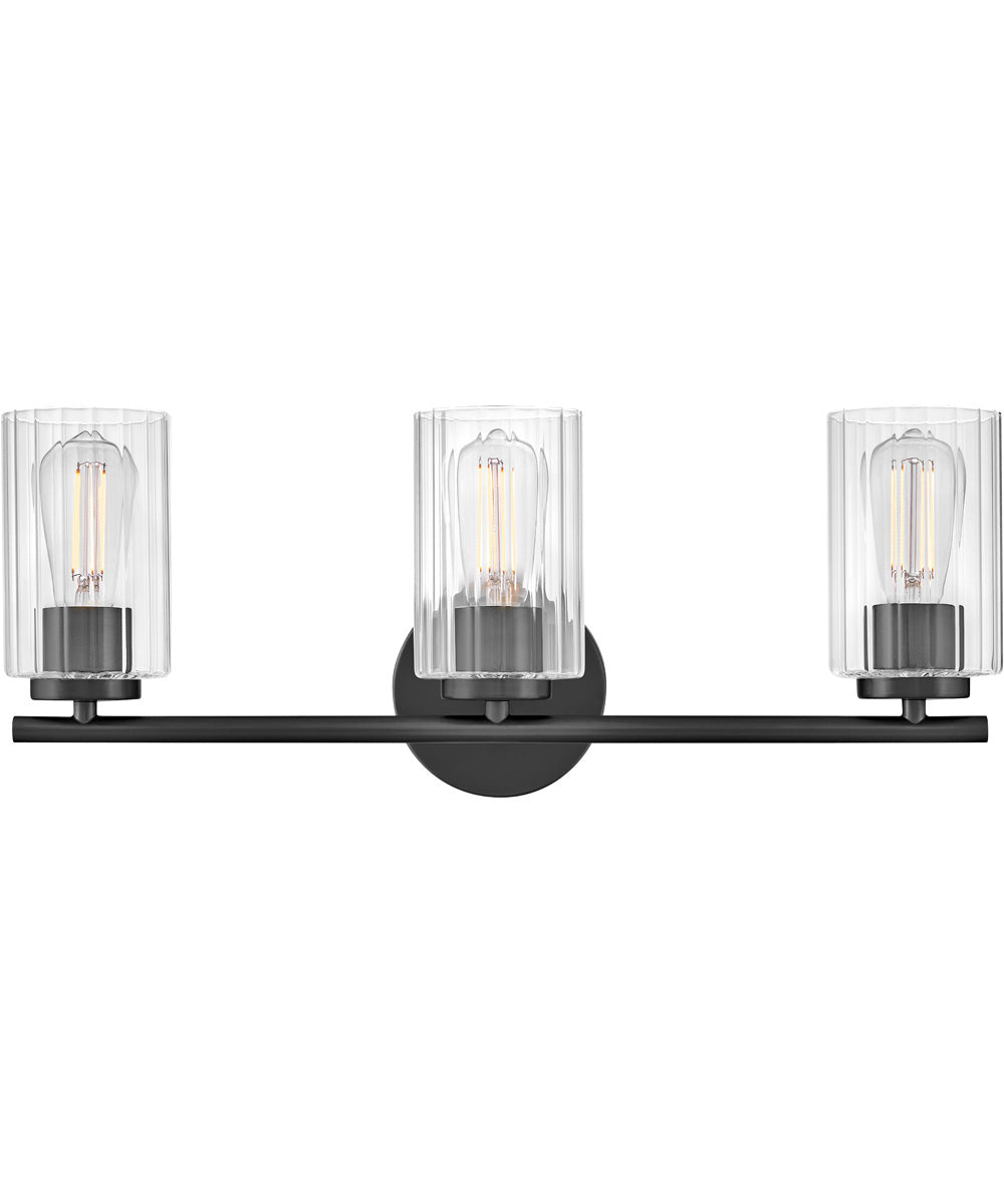 Leta 3-Light Medium Three Light Vanity in Black