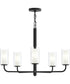 Mack 5-Light Chandelier with Layered Glass Shades Matte Black