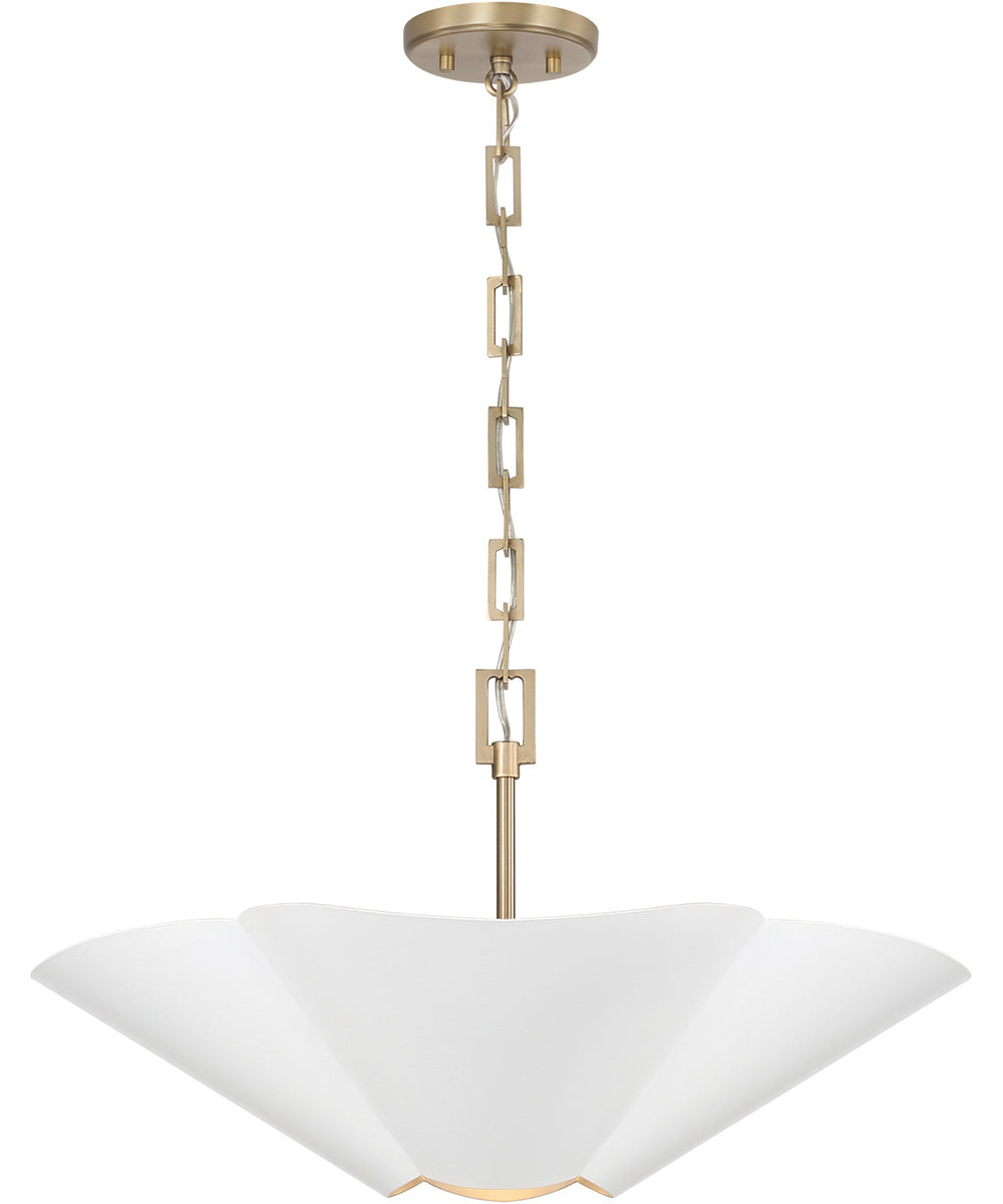 Maeve 4-Light Pendant Matte Brass and White