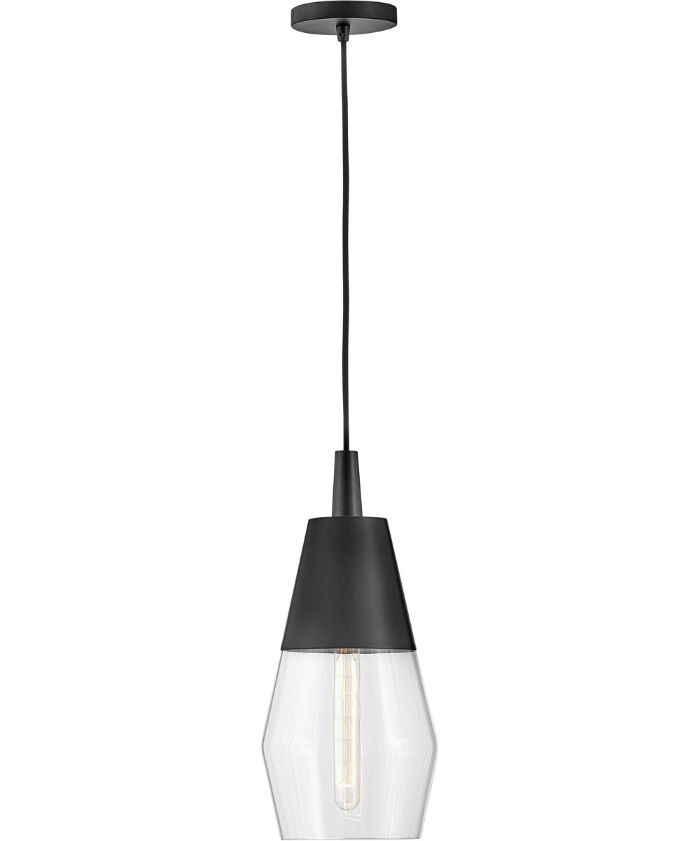 Livie 1-Light Small Single Light Convertible Pendant in Black