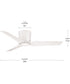 Rynn 48-in. 3-Blade Flush Mount Modern LED Ceiling Fan Matte White