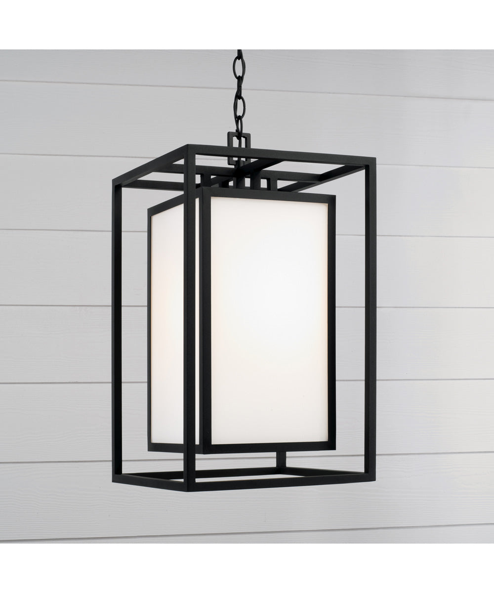 Aiden 1-Light Outdoor Hanging-Lantern Black