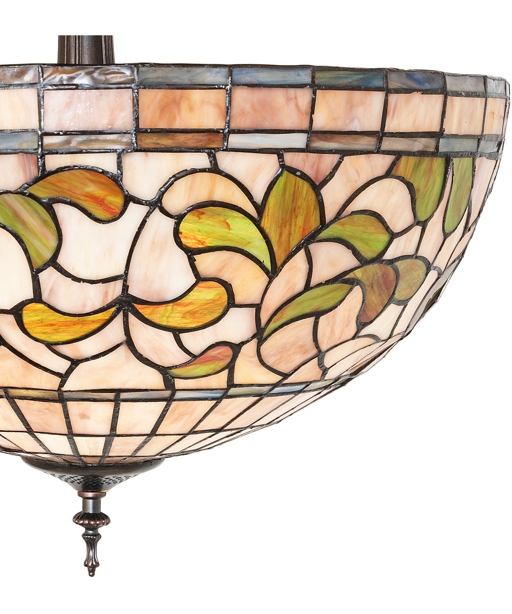20" Wide Tiffany Turning Leaf Semi-Flushmount