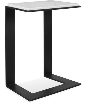 Kenora White Marble Accent Table
