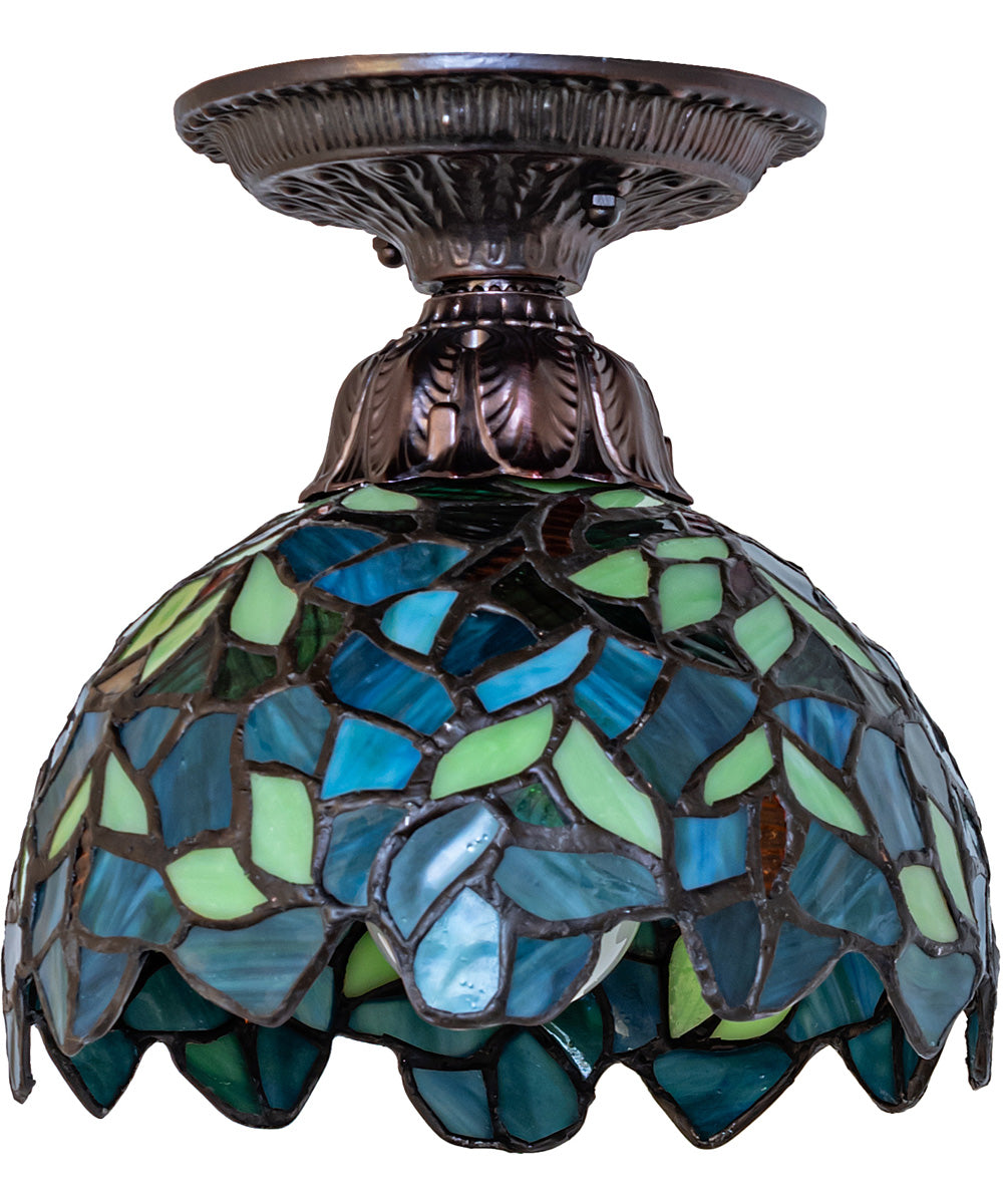 8" Wide Nightfall Wisteria Flushmount