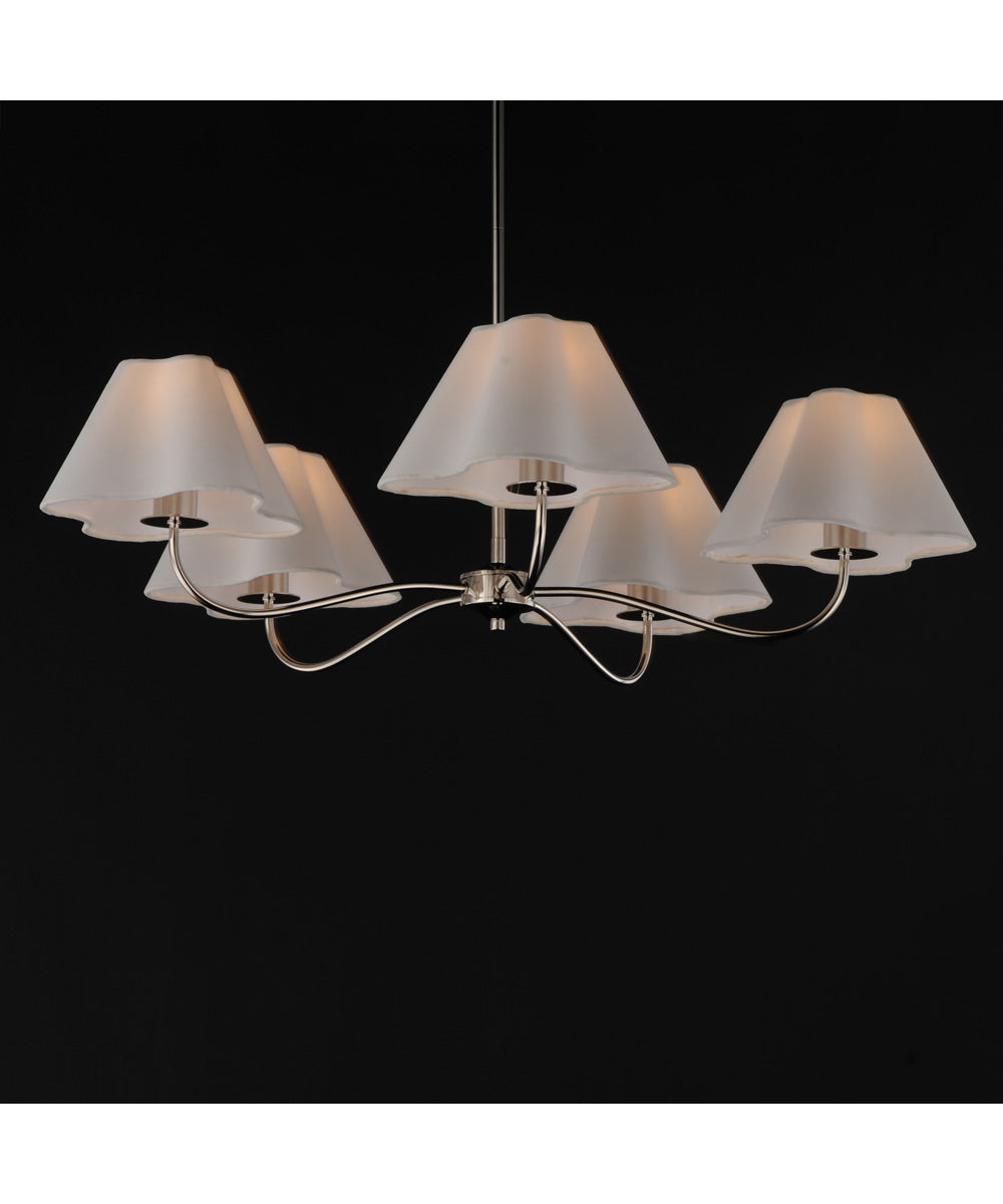 Saxon 5-Light Chandelier Polished Nickel