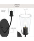 Jheni 1-Light Wall Sconce with Clear Glass Shades Matte Black