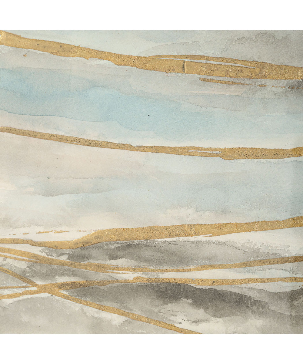 So Golden Abstract Landscape Prints Set of 2