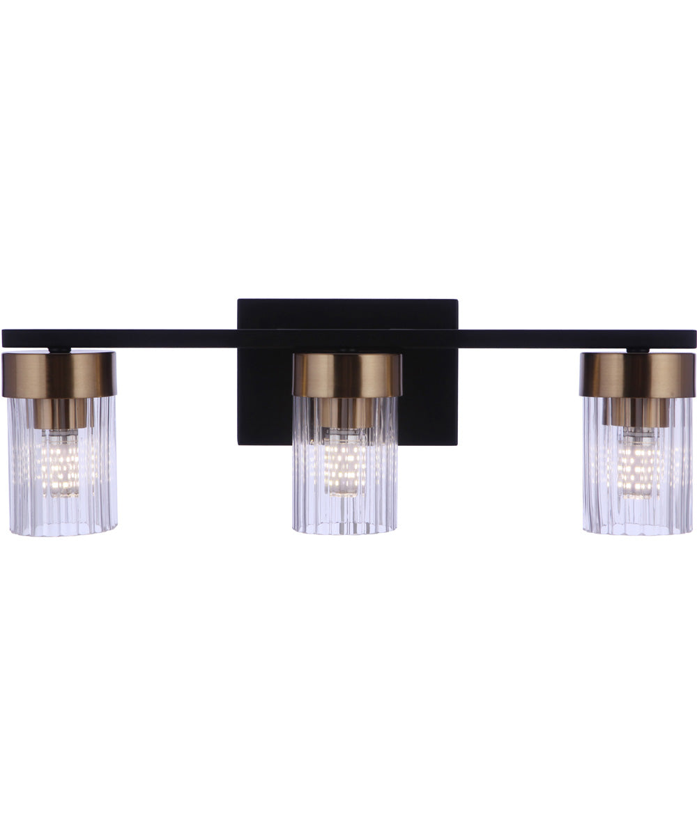 Bond Street 3-Light Lighting Flat Black/Satin Brass
