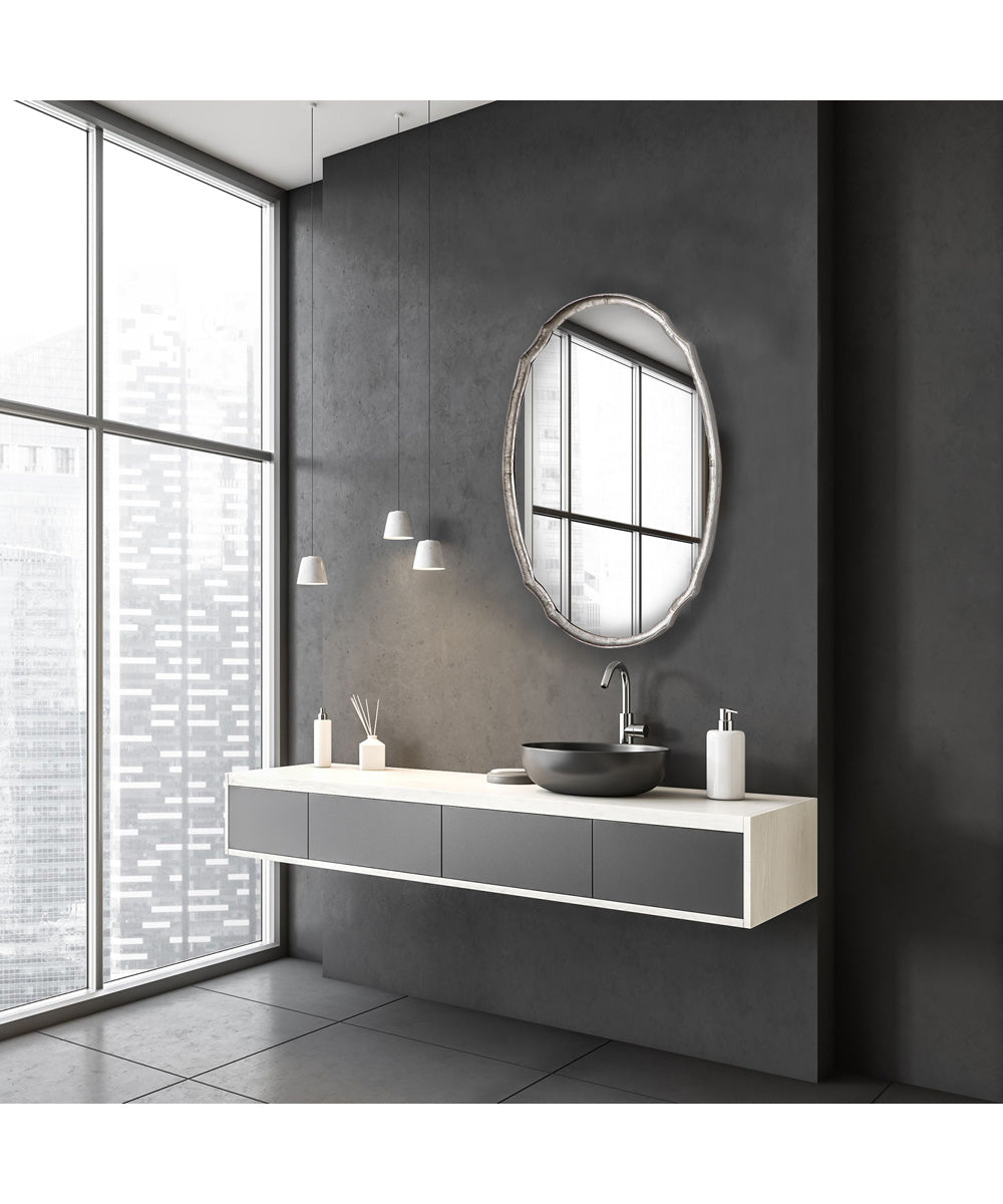 24x36" Wall Mirror in Hammered Silver