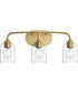 Ilia 3-Light Bath Vanity with Clear Glass Shade Brushed Gold