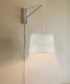 12"W MAST Plug-In Wall Mount Pendant 1 Light White Cord/Arm Textured Shallow Drum Shade