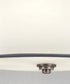 28"w Lacey 5-Light Semi Flush Ceiling Light Antique Pewter with White Organza and Satin-Etched Glass Shade