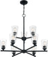 28"W Bransel 9-Light Chandelier Matte Black