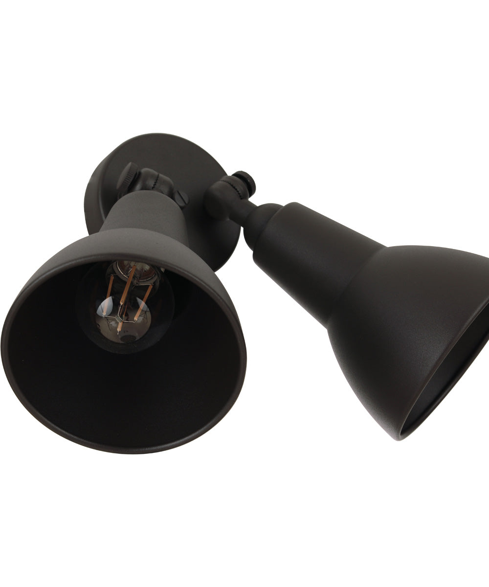 Flood Light 2-Light Outdoor Lighting Dark Textured Bronze