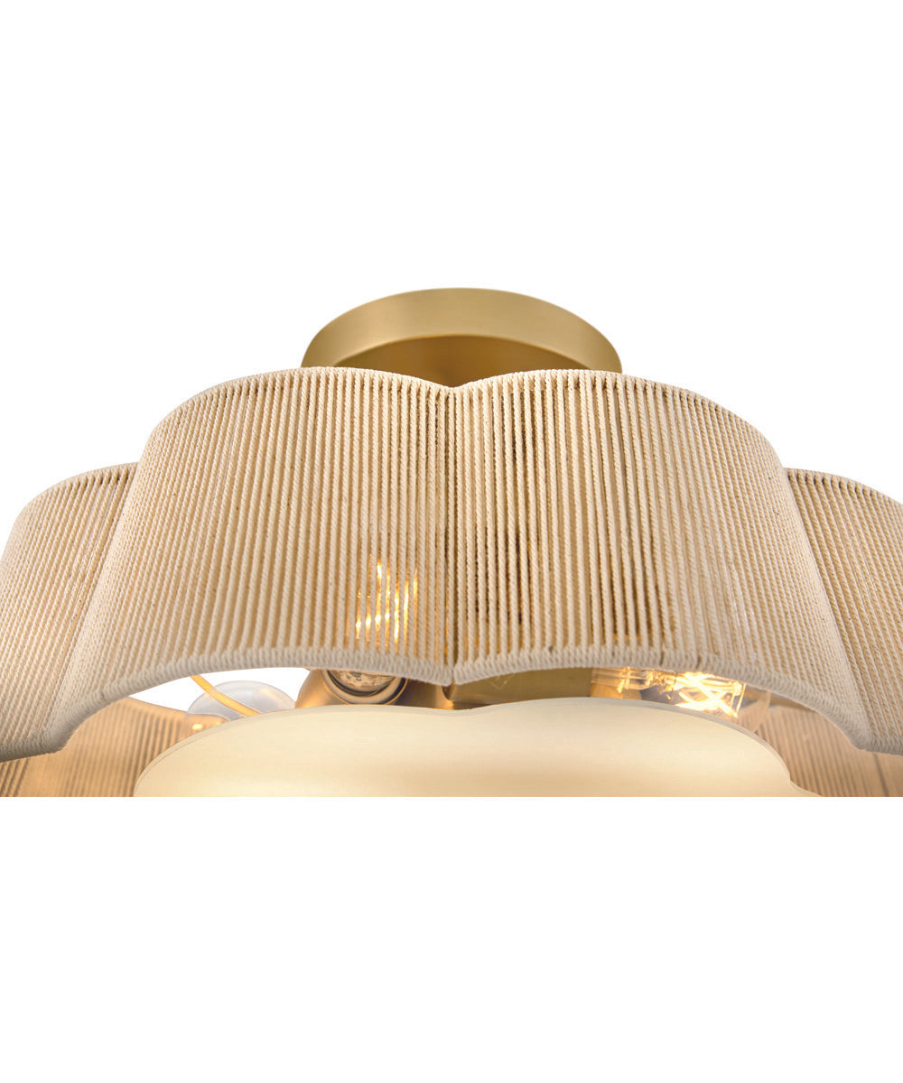 Sasha 4-Light Medium Semi-Flush Mount in Lacquered Brass