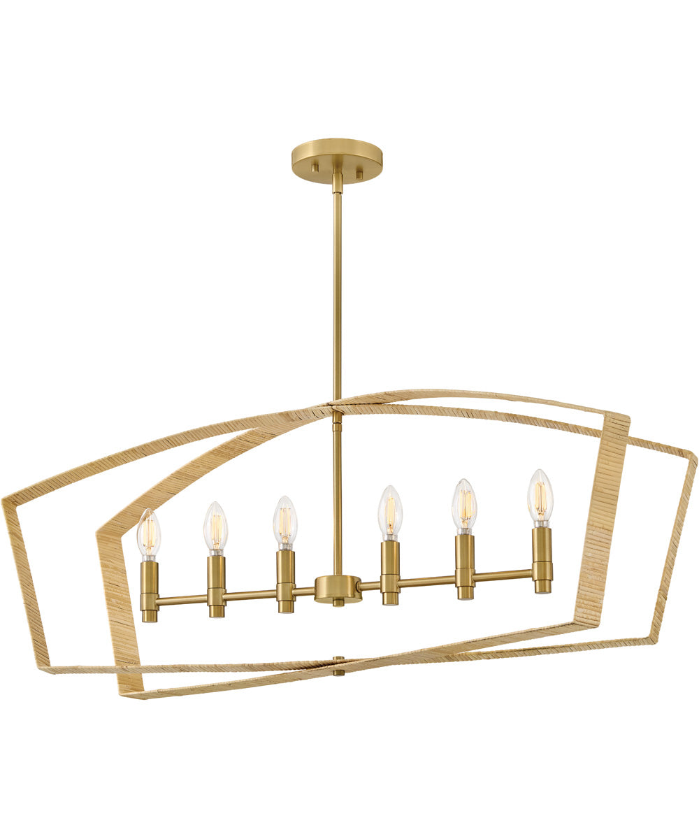Sammi 6-Light Large Six Light Linear in Lacquered Brass