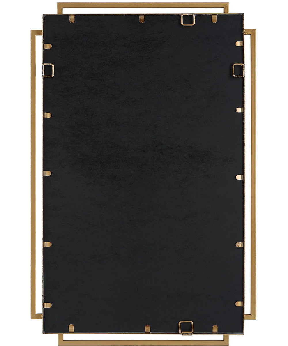22x34" Wall Mirror in Brushed Gold with Subtle Silver