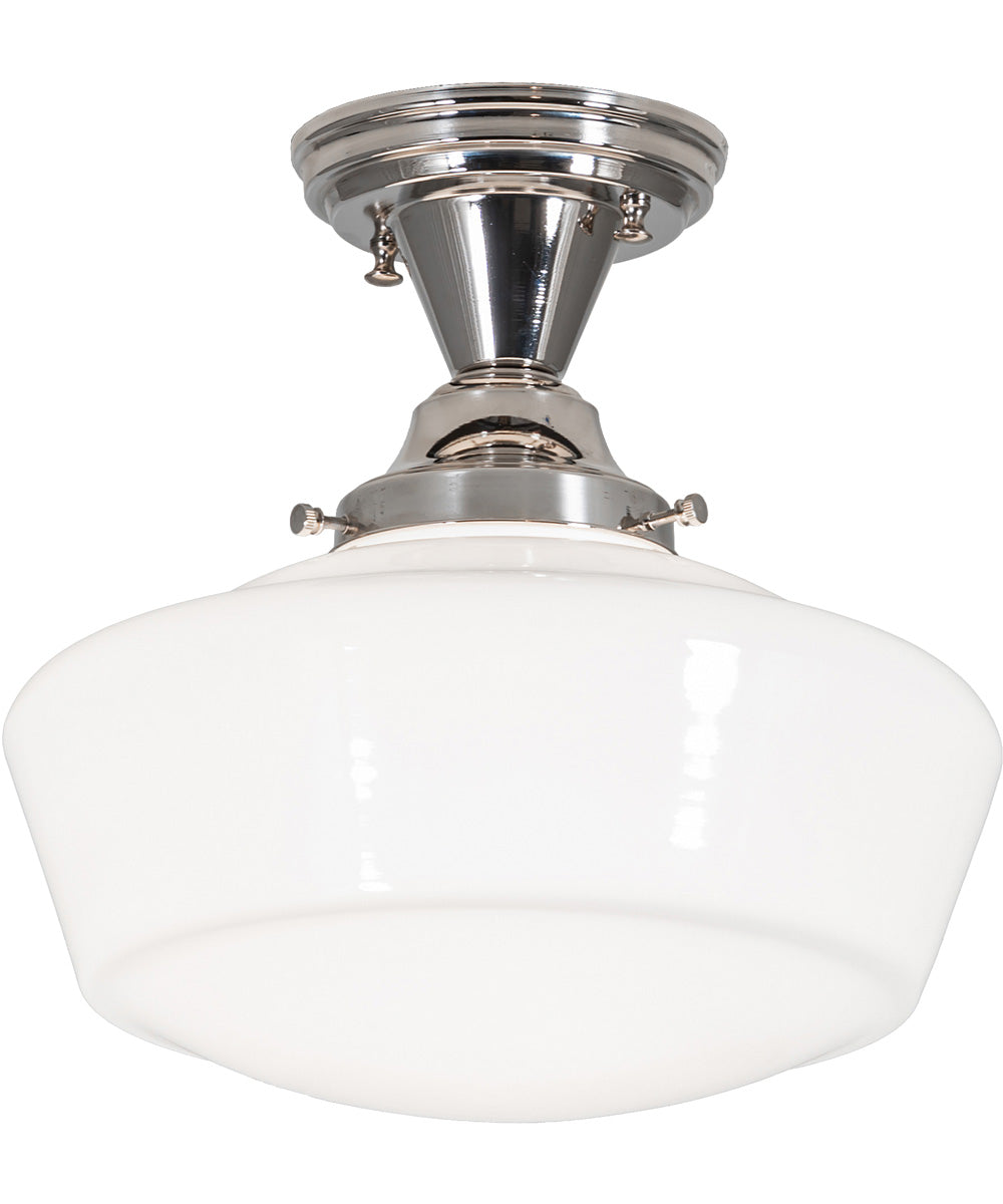 12" Wide Revival Schoolhouse Traditional Globe Semi-Flushmount