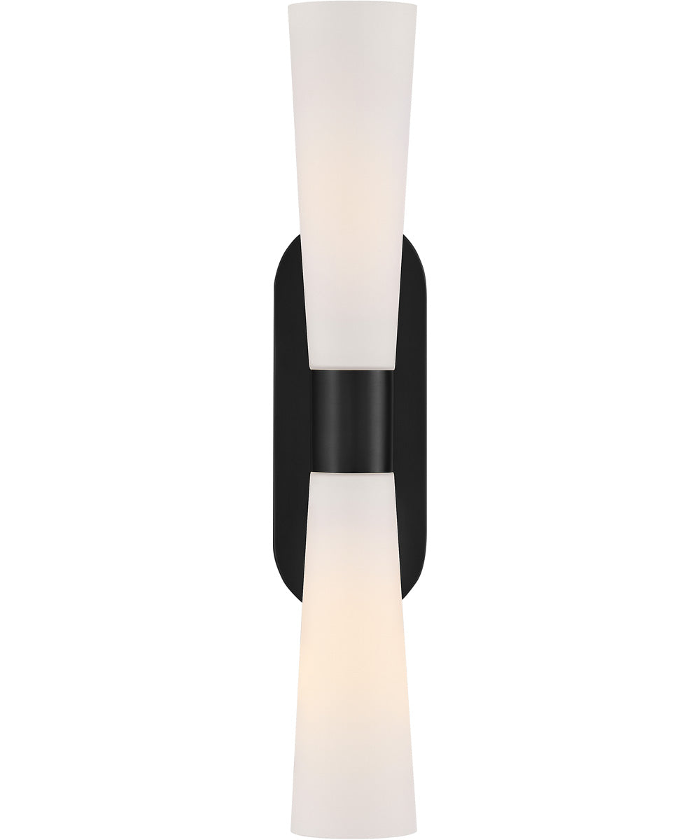 Beau 2-Light Large Two Light Sconce in Black