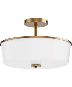 Fuller 3-Light Semi Flush/Pendant Convertible Natural Aged Brass