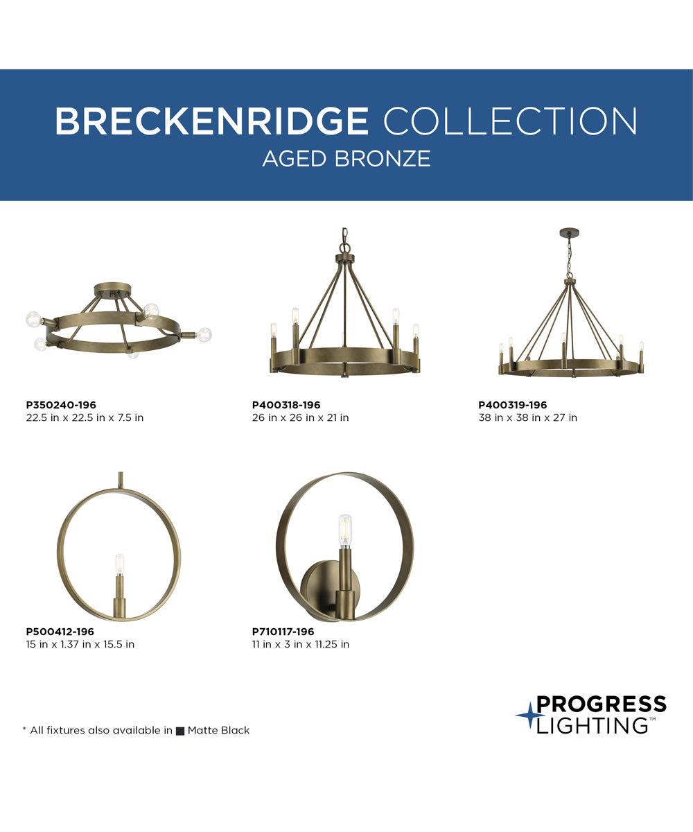 Breckenridge 5-Light Semi-Flush Mount Aged Bronze