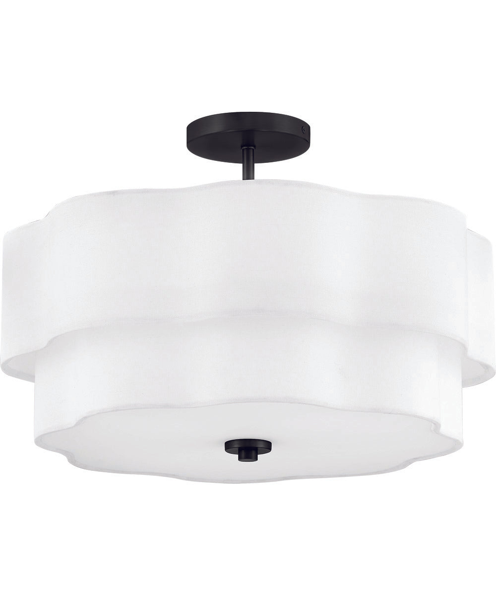 Gwen 4-Light Medium Semi-Flush Mount in Black