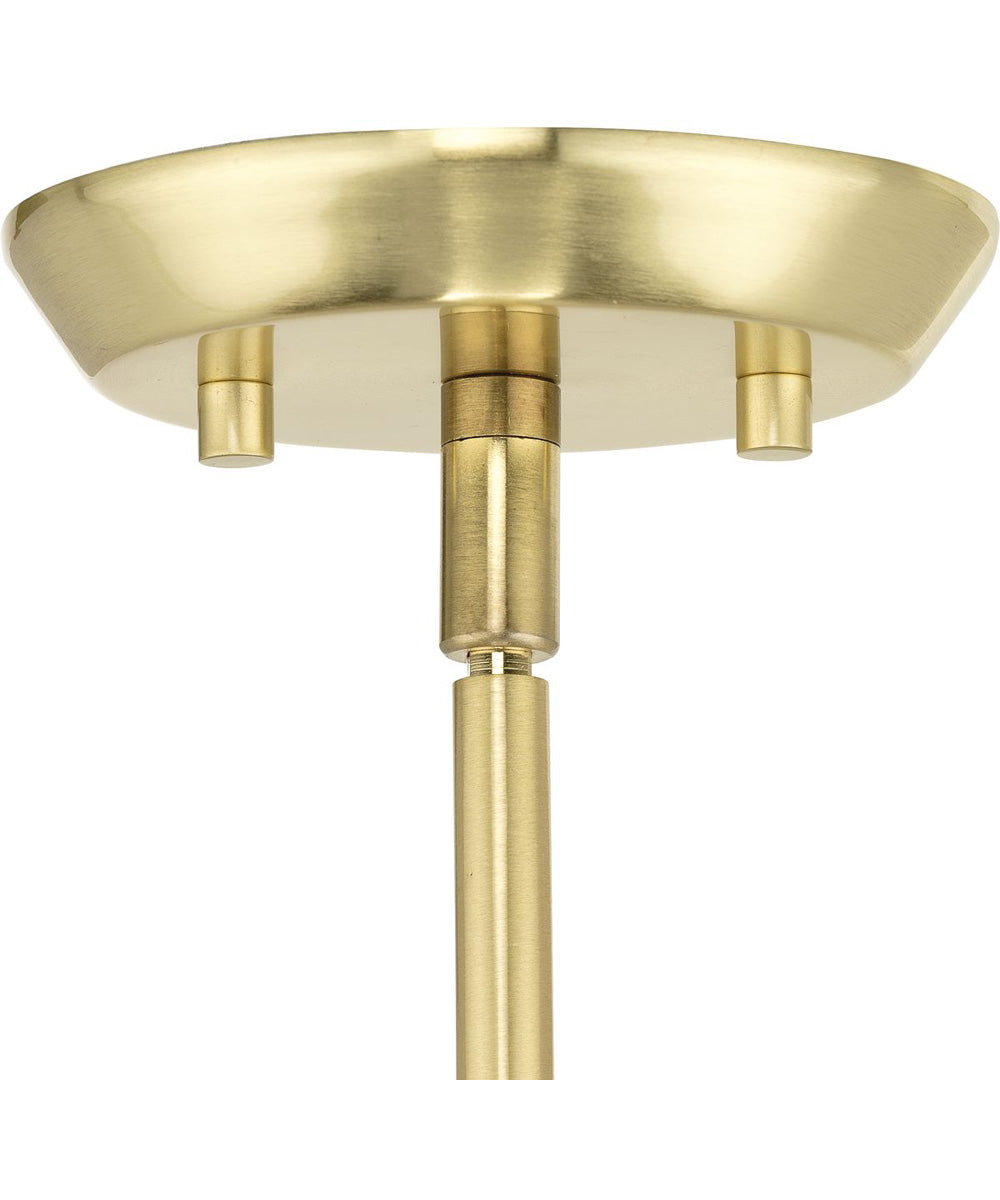 Clarion 1-Light Etched White Pendant P500430 Satin Brass