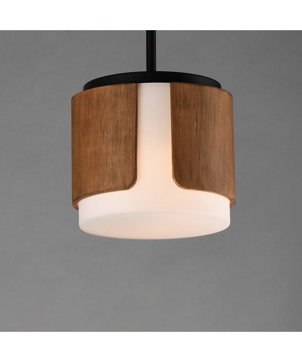 Draughtsman 10 inch Semi Flush Mount - Pendant Walnut / Black