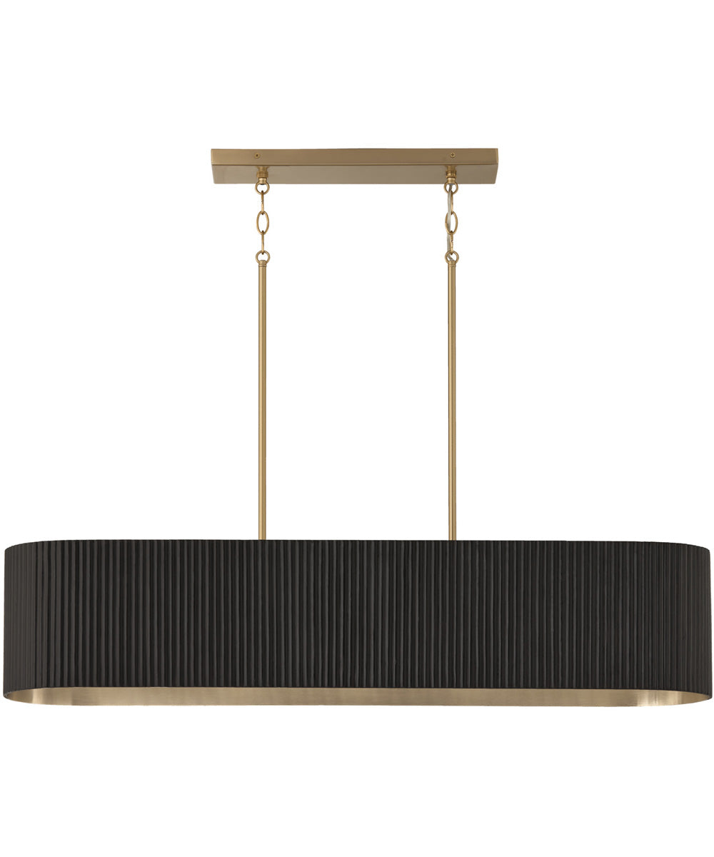 Donovan 5-Light Island Black Stain and Matte Brass