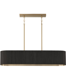 Donovan 5-Light Island Black Stain and Matte Brass