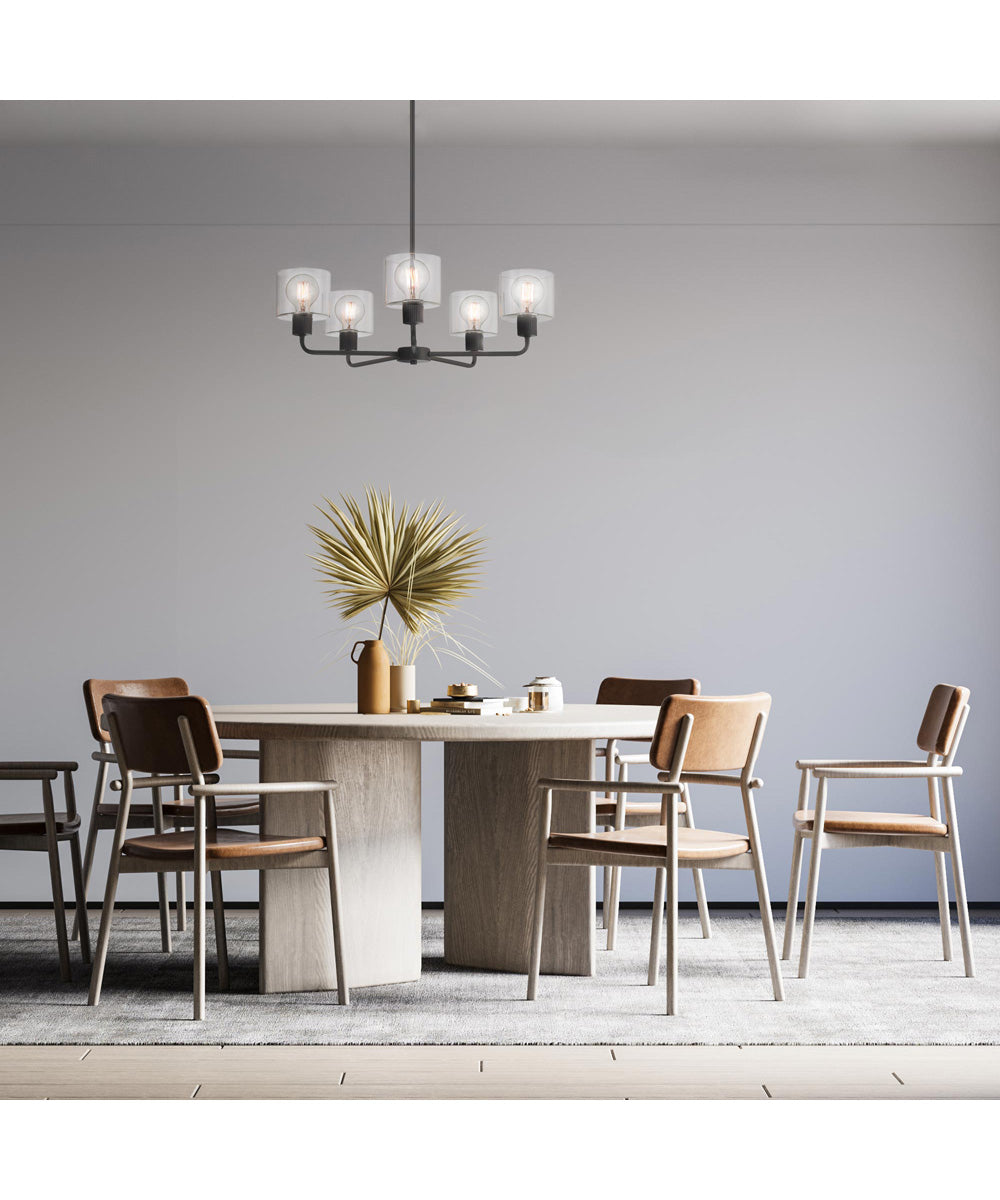 Vibrato 5 Light Chandelier  Matte Black