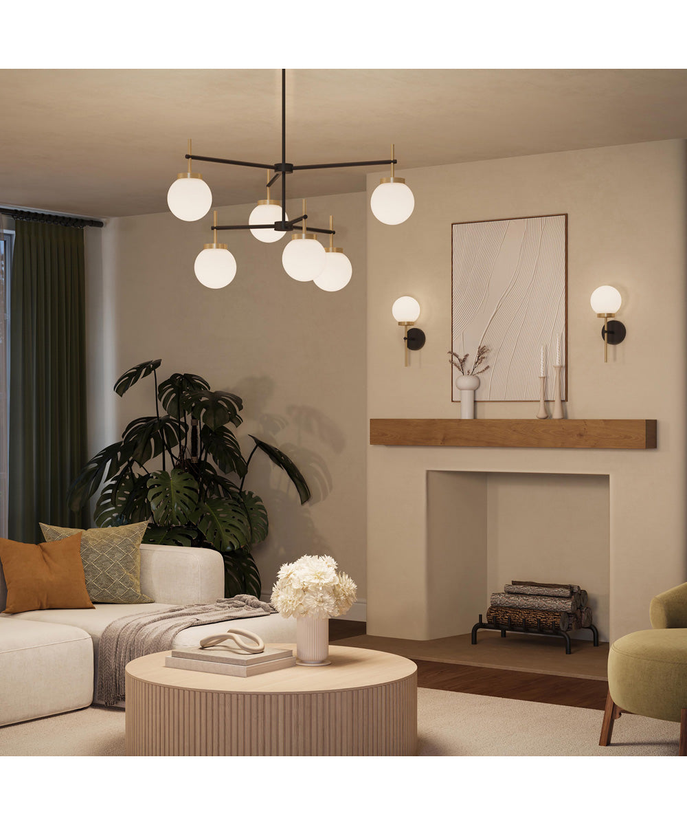 Rigsby 1-Light Wall Sconce Matte Black and Brushed Gold