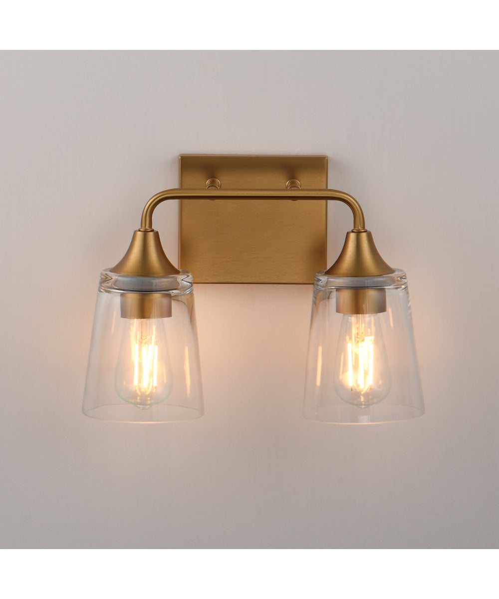 Hudson 2-Light Bath Vanity Natural Aged Brass