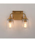 Hudson 2-Light Bath Vanity Natural Aged Brass