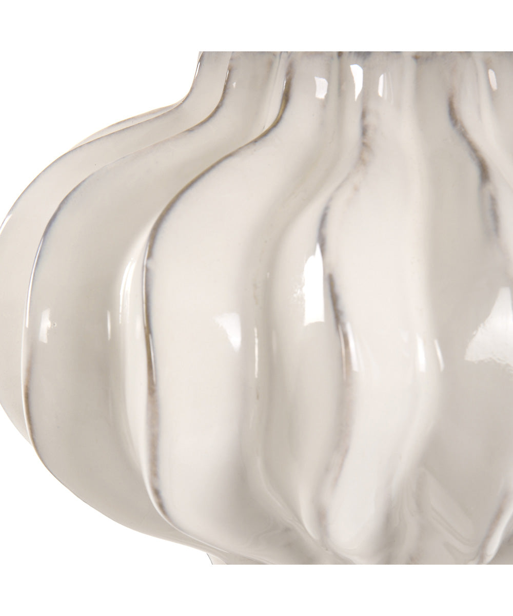 Wrenley Ridged White Table Lamp