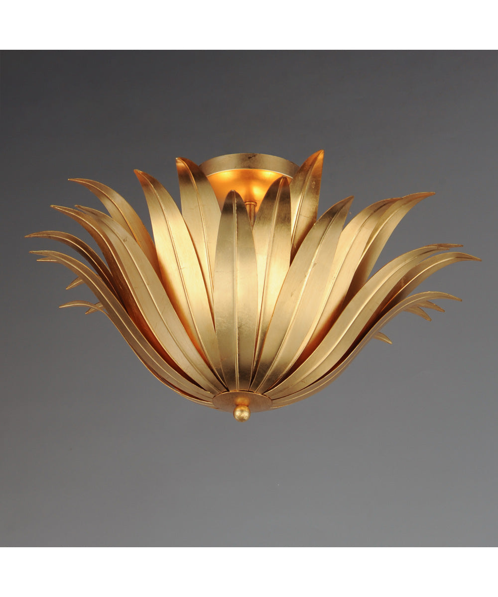 Firenze 3-Light Semi-Flush/Pendant Convertible Gold Leaf