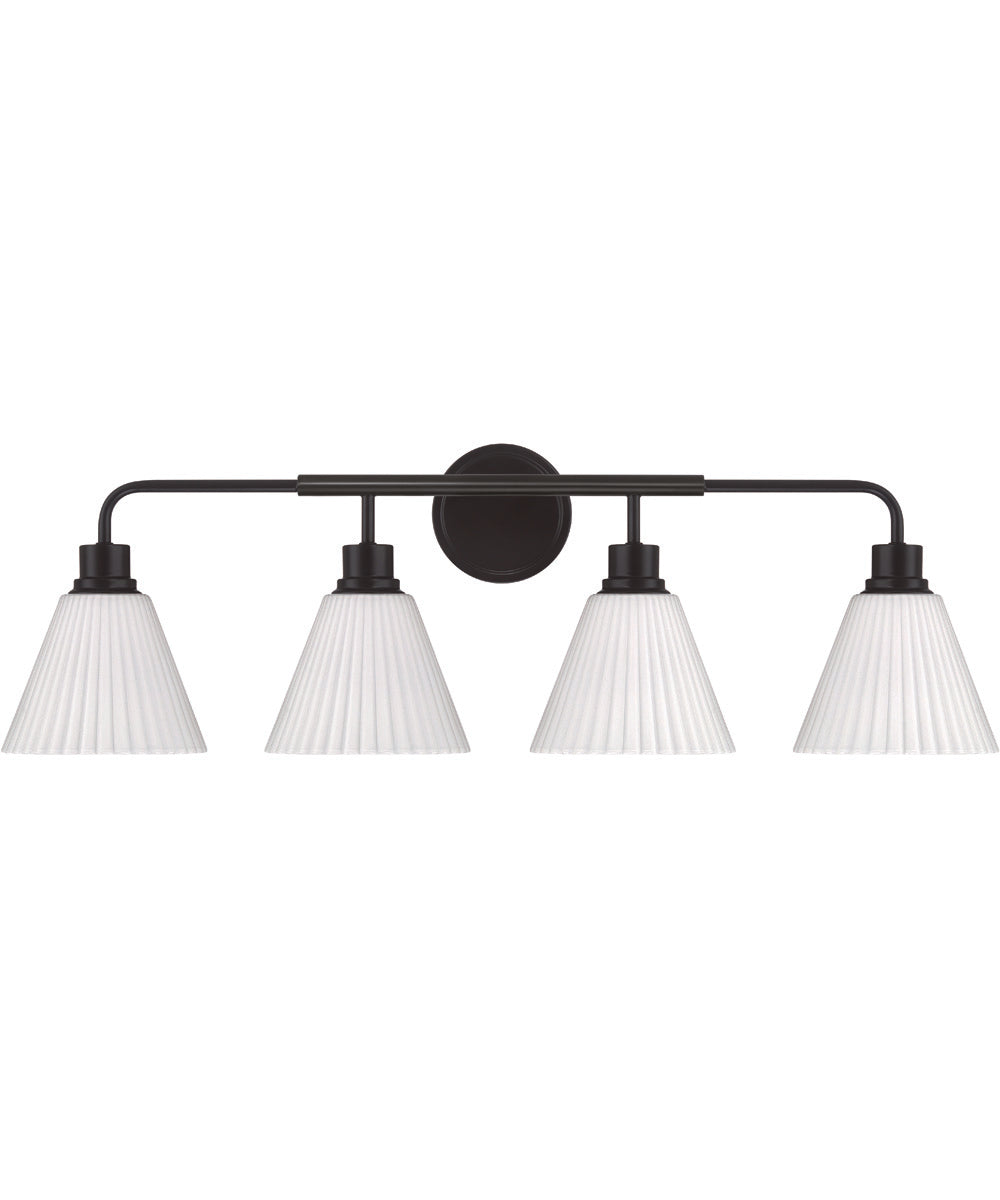 Pleated II 4-Light Lighting Flat Black