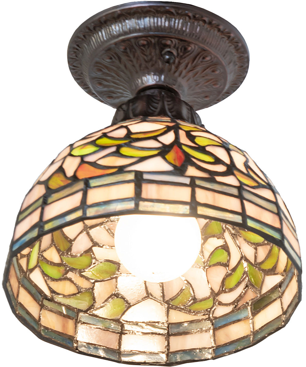 8" Wide Tiffany Turning Leaf Flushmount