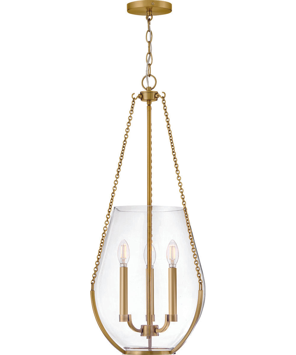 Farrin 3-Light Medium Pendant in Lacquered Brass