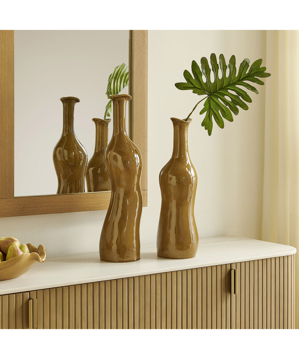 Sienna Flow Indoor-Outdoor Bottle Vases, Set of 2
