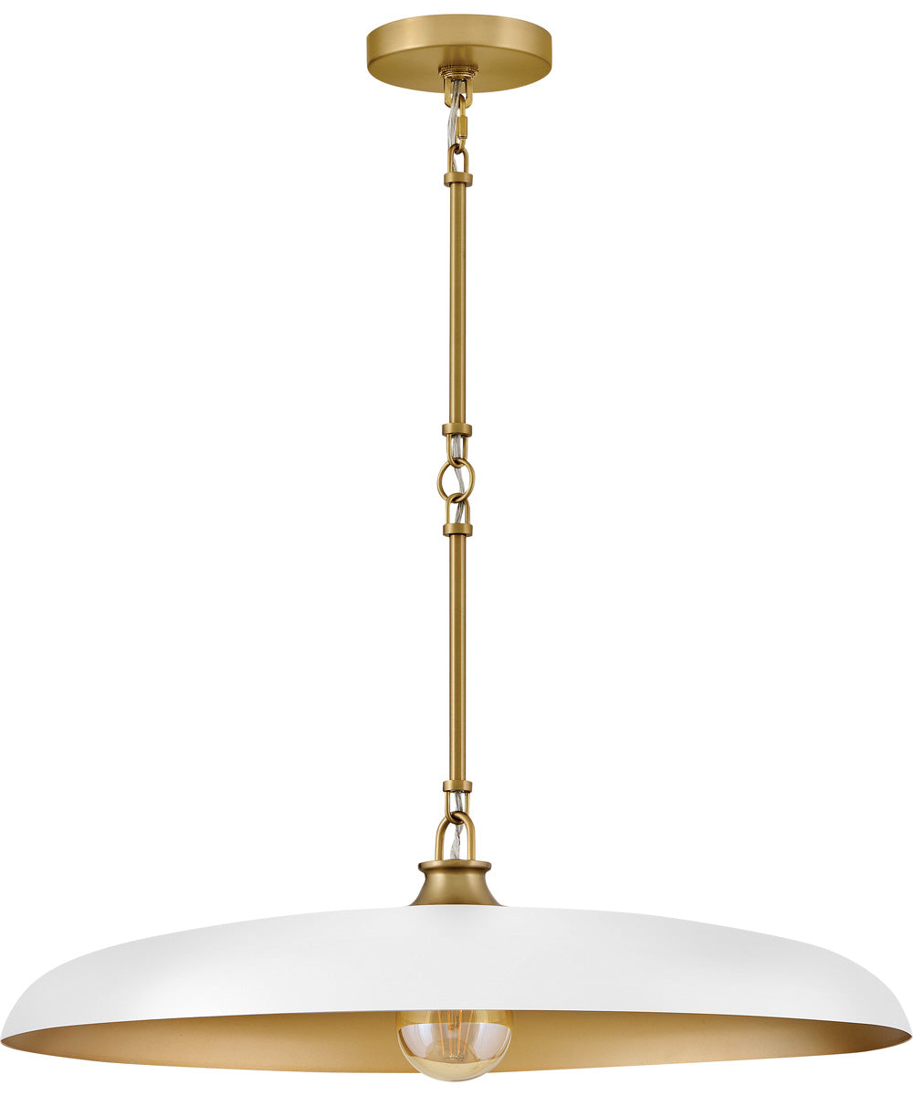 Sadie 1-Light Medium Dome Chandelier in Lacquered Brass