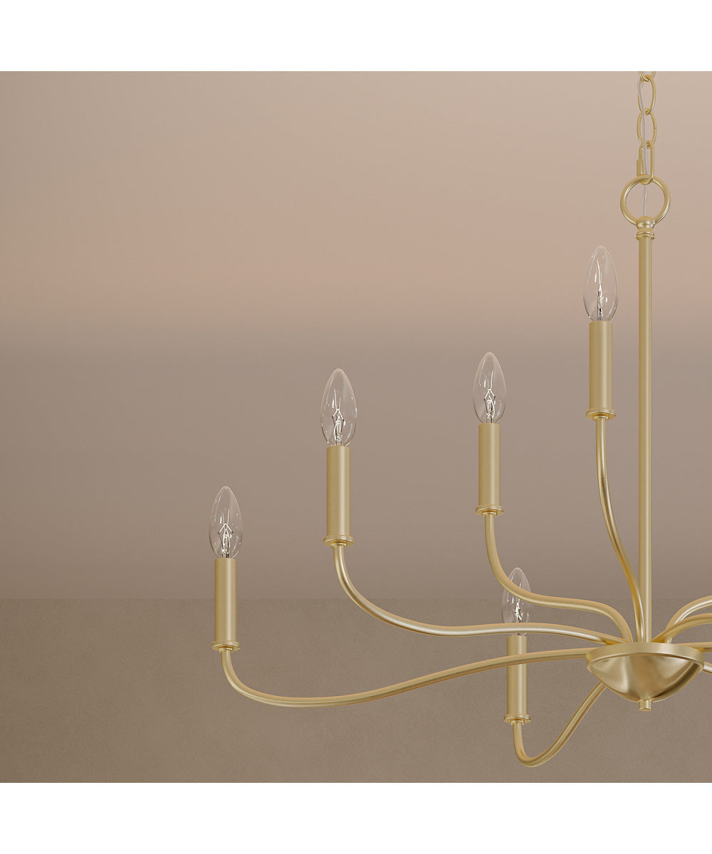 Ilia 9-Light Two-Tier Chandelier Brushed Gold