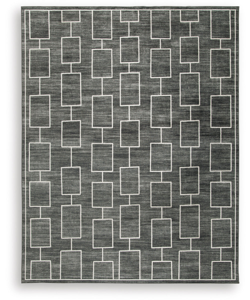 Elderland Washable Large Rug Black/Gray