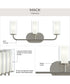 Mack 3-Light Vanity Light with Layered Glass Shades Brushed Nickel