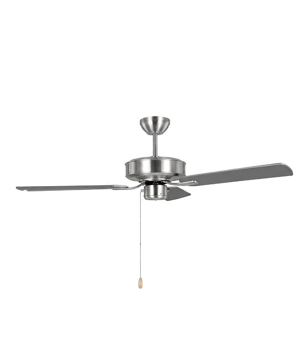 48" Linden 3-Blade Ceiling Fan Brushed Steel with Silver and American-Walnut Reversible Blades Finish